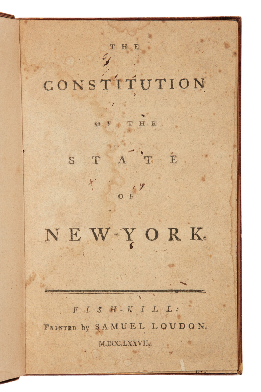 View full screen - View 1 of Lot 34. New York | Gulian C. Verplanck's copy of the first constitution of the state of New York.