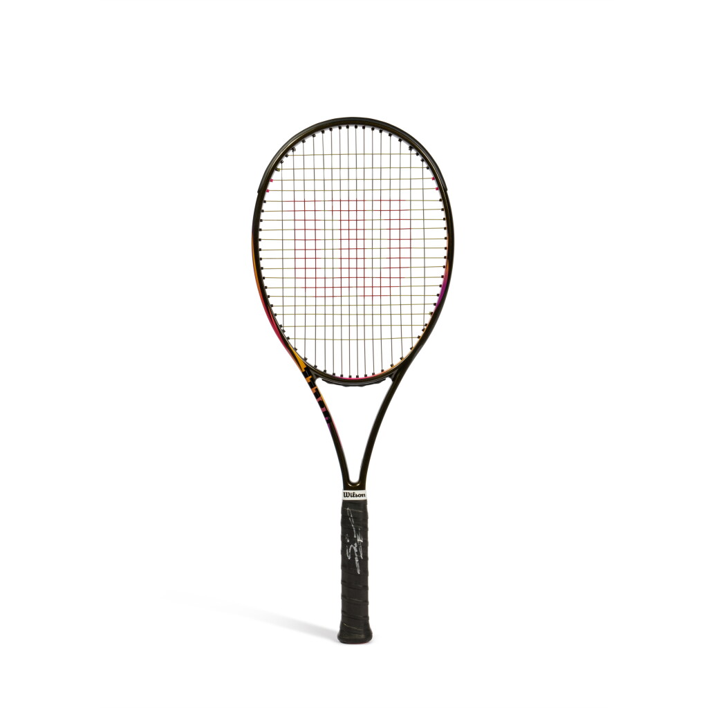 View full screen - View 1 of Lot 37. Aryna Sabalenka 2025 US Open Match Issued and Signed Racket | Championship Run | Custom Wilson Blade 98 v9 Fighter Edition Tennis Racket.