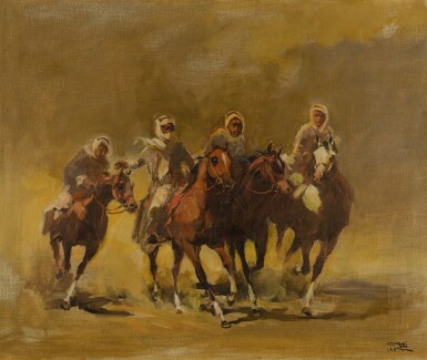View full screen - View 1 of Lot 45. FAIK HASSAN | ARABIAN HORSEMEN.