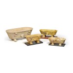 A Group of Four Assorted Italian Grand Tour Miniature Marble Bathtubs, 19th Century