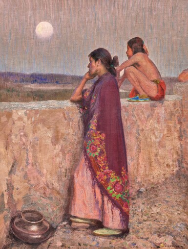 View full screen - View 1 of Lot 63. Twilight, Taos Pueblo.