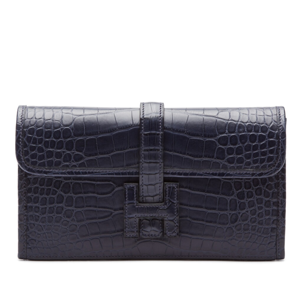 View full screen - View 1 of Lot 420. Bleu Indigo Jige Duo in Matte Alligator Mississippiensis, 2017.