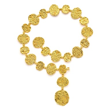 View full screen - View 1 of Lot 140. Vintage Sterling Glit Belt Necklace by Cartier.