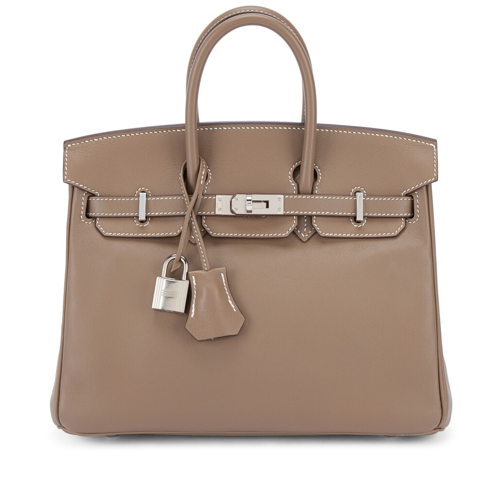 View full screen - View 1 of Lot 652. Etoupe Swift Birkin 25 Palladium Hardware, 2020.