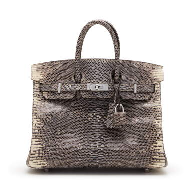 View full screen - View 1 of Lot 5. Ombré Shiny Salvator Lizard Birkin 25 Palladium Hardware, 2020.
