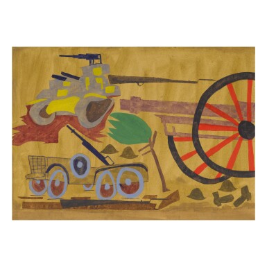 View full screen - View 1 of Lot 13. WILLIAM HENRY JOHNSON | UNTITLED (UNINHABITED WAR SCENE).