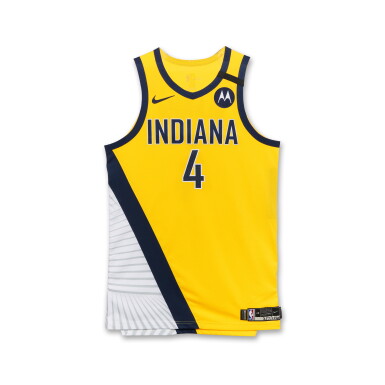 View full screen - View 1 of Lot 77. Victor Oladipo Indiana Pacers 2019-2020 Game Worn Statement Edition Jersey.