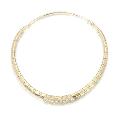 View full screen - View 1 of Lot 1211. Gold and diamond choker, 'Onda'.