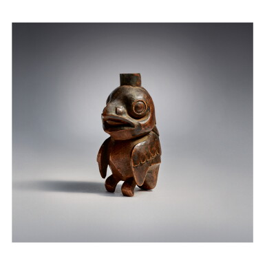 View full screen - View 1 of Lot 56. TLINGIT OR HAIDA BIRD EFFIGY PIPE.