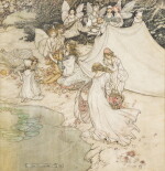 Arthur Rackham | Original illustration for A Midsummer Night's Dream (She never had so sweet a changeling), 1908