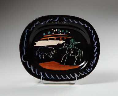 View full screen - View 1 of Lot 290. Corrida sur fond noir.
