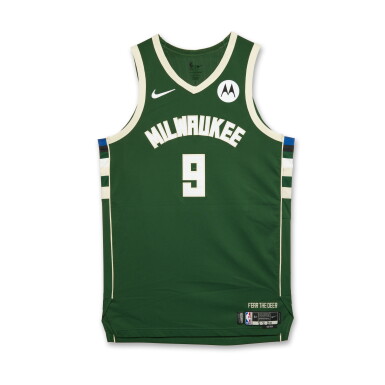 View full screen - View 1 of Lot 102. Bobby Portis Jr. Milwaukee Bucks 2023-2024 NBA Eastern Conference Round 1 Game Worn Icon Edition Jersey | Game 6 | Double-Double.