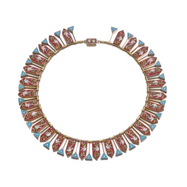 View full screen - View 1 of Lot 479. A Micromosaic Classical Revival Necklace, Probably Rome, circa 1860/70 .