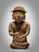 Nayarit Seated Figure with Satchel, Protoclassic, circa 100 BC - AD 250
