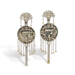 A Pair of Iranian Parcel-Gilt Silver Torah Finials, Khansar, mid 20th century