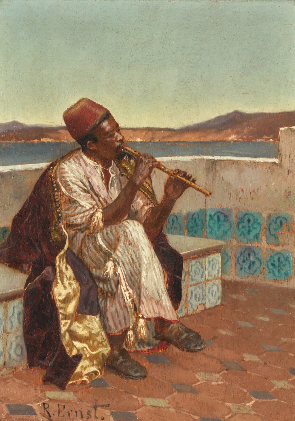 View full screen - View 1 of Lot 57. RUDOLF ERNST | MUSICIAN ON THE TERRACE.