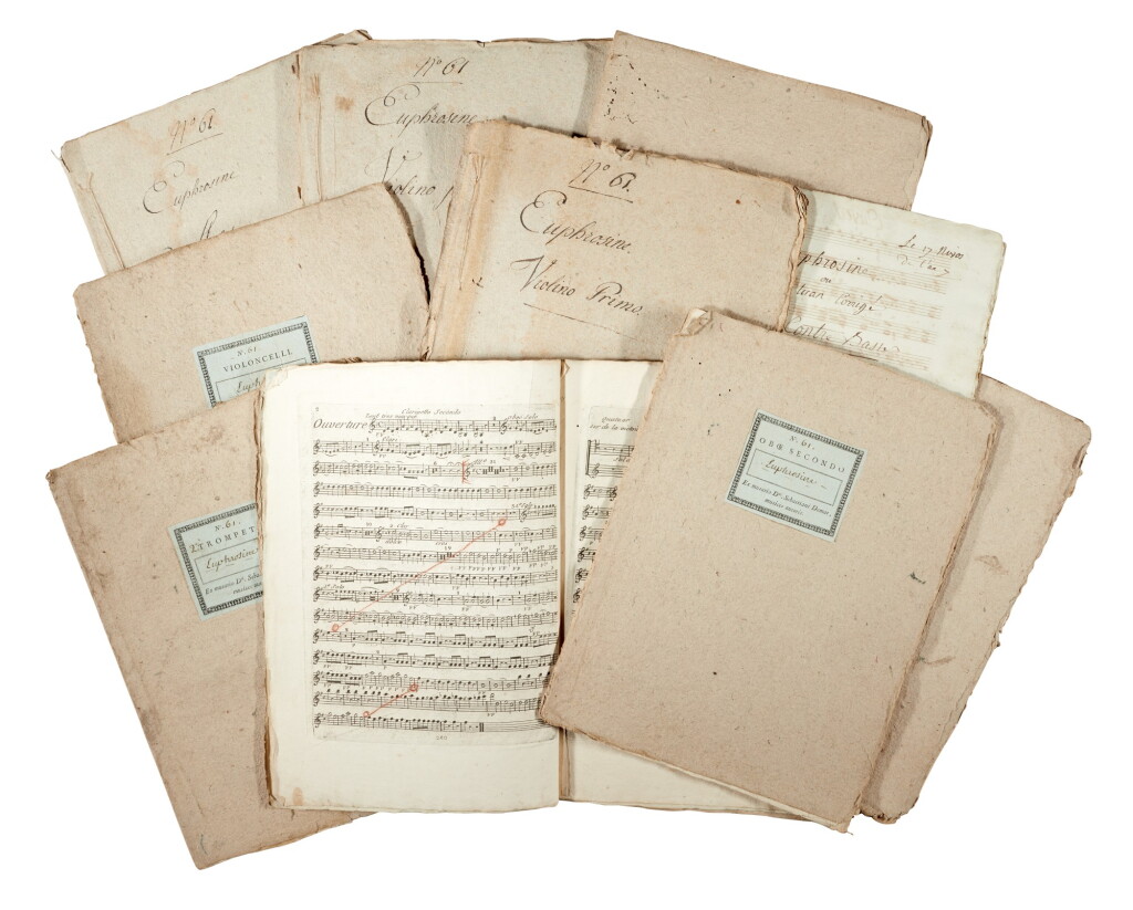 View full screen - View 1 of Lot 34. É.-N. Méhul. First edition of the parts of "Euphrosine", marked up for performance, with manuscript additions, 1791?.