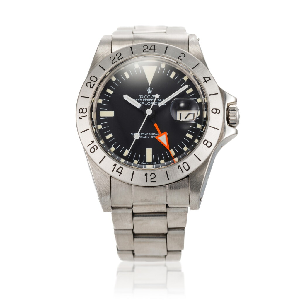 View full screen - View 1 of Lot 3. Reference 1655 Explorer II 'Steve McQueen' | A stainless steel automatic wristwatch with date, 24-hour indication and bracelet, Circa 1983 | 勞力士 1655 型號 Explorer II 'Steve McQueen' | 精鋼自動上鏈鍊帶腕錶備日期及24小時顯示,約1983年製.