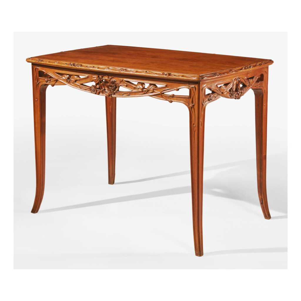 View full screen - View 1 of Lot 95. LOUIS MAJORELLE | "CLÉMATITES" TABLE.