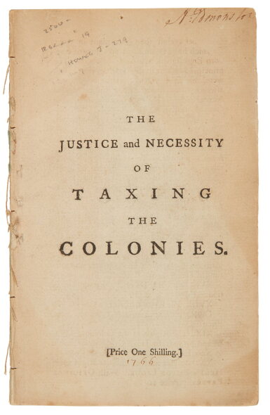 View full screen - View 1 of Lot 100. (Stamp Act) | A strong argument in support of the Stamp Act.