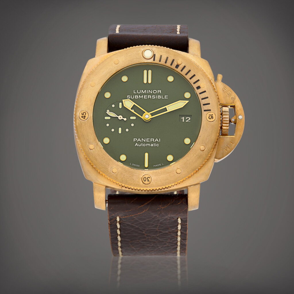 View full screen - View 1 of Lot 8833. Luminor Submersible 1950, Reference PAM00382 | A limited edition bronze and titanium wristwatch with date, Circa 2011 | 沛納海 | Luminor Submersible 1950 型號PAM00382 | 限量版青銅及鈦金屬腕錶,備日期顯示,約2011年製.