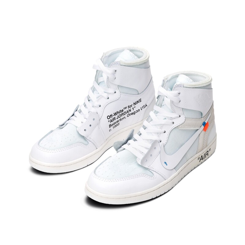 Nike Air Jordan 1 X Off White Retro Sneakers Sotheby S Nike Air Jordan 1 X Off White Retro Sneakers Sotheby S