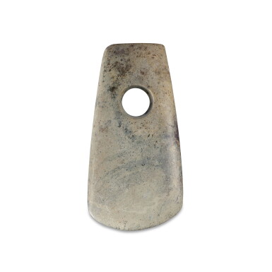 View full screen - View 1 of Lot 730. A gray stone axe (Yue), Neolithic period | 新石器時代 石鉞.