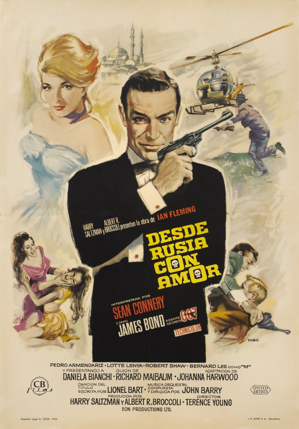 View full screen - View 1 of Lot 20. From Russia With Love/ Desde Rusia Con Amor (1963), poster, first Spanish release (1964).