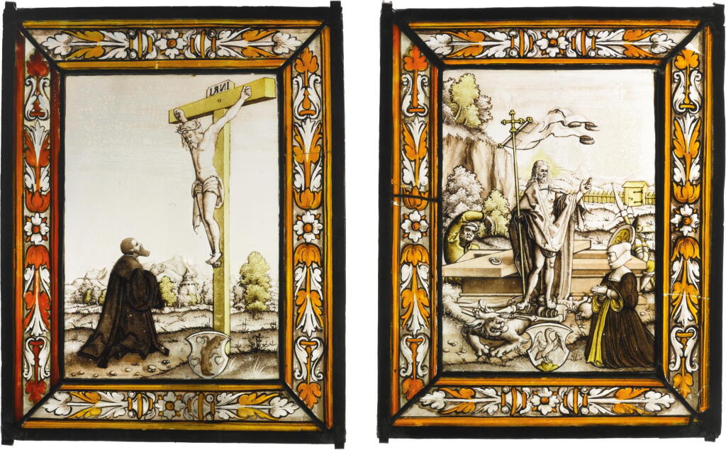 Voir en plein écran - Voir 1 du lot 22. SOUTHERN GERMAN OR AUSTRIAN, CIRCA 1520 | PAIR OF PANELS WITH THE CRUCIFIXION AND THE RESURRECTION.