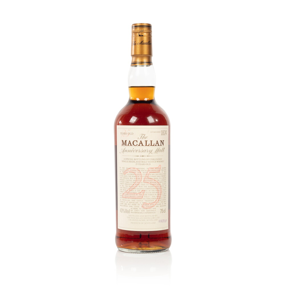 View full screen - View 1 of Lot 8. The Macallan 25 Year Old Anniversary Malt 43.0 abv NV (1 BT70) .