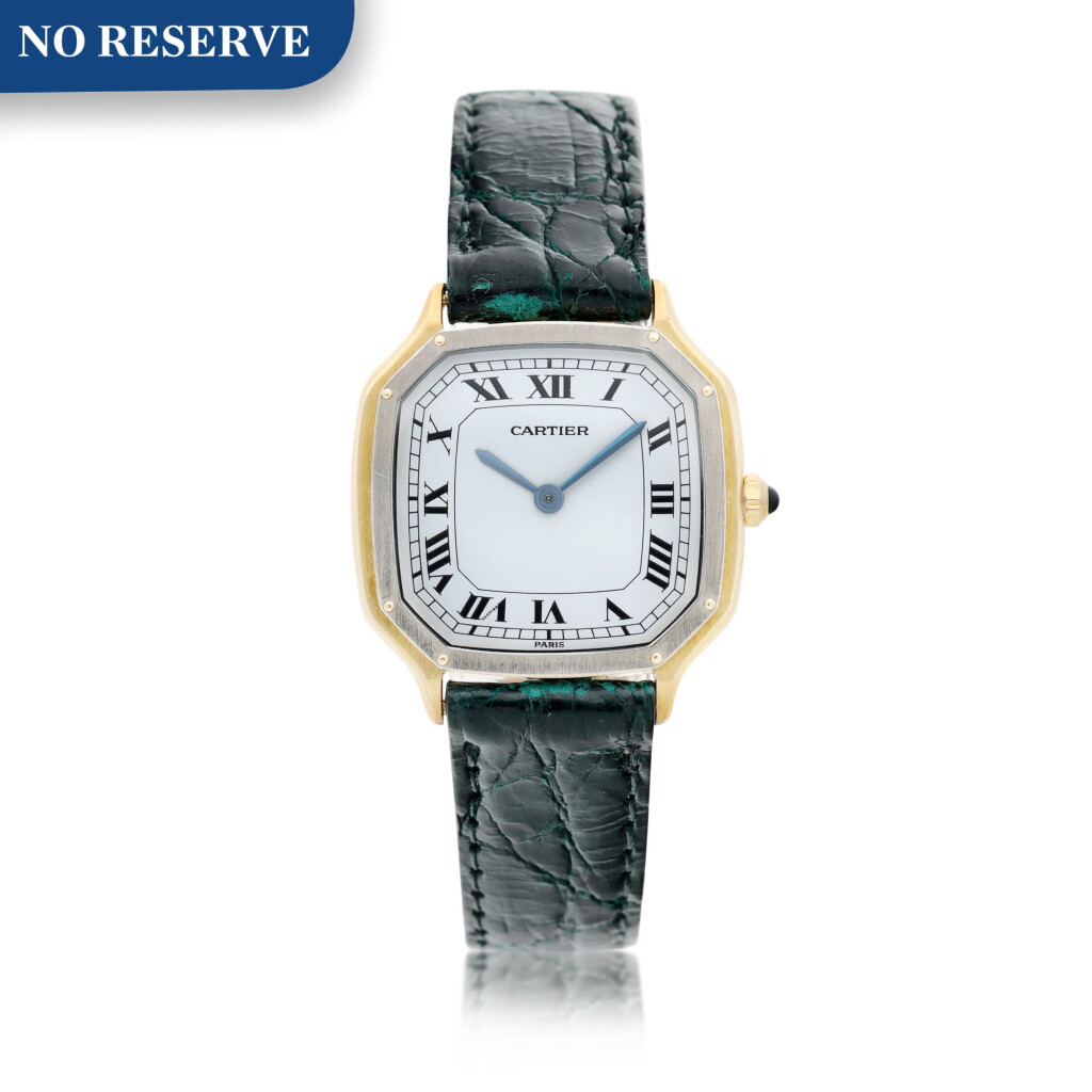 View full screen - View 1 of Lot 143. A yellow gold and platinum wristwatch, Circa 1985 .