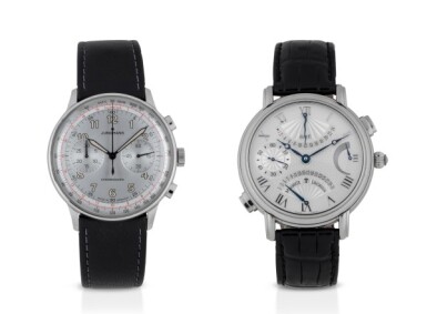 View full screen - View 1 of Lot 78. JUNGHANS AND MAURICE LACROIX | TWO STAINLESS STEEL WRISTWATCHES CIRCA 2014 AND 2007.