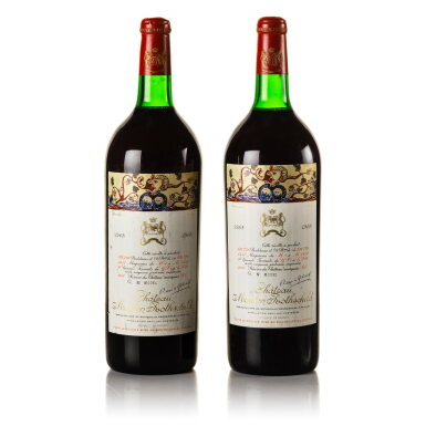 View full screen - View 1 of Lot 36. Château Mouton Rothschild 1968 (2 MAG).