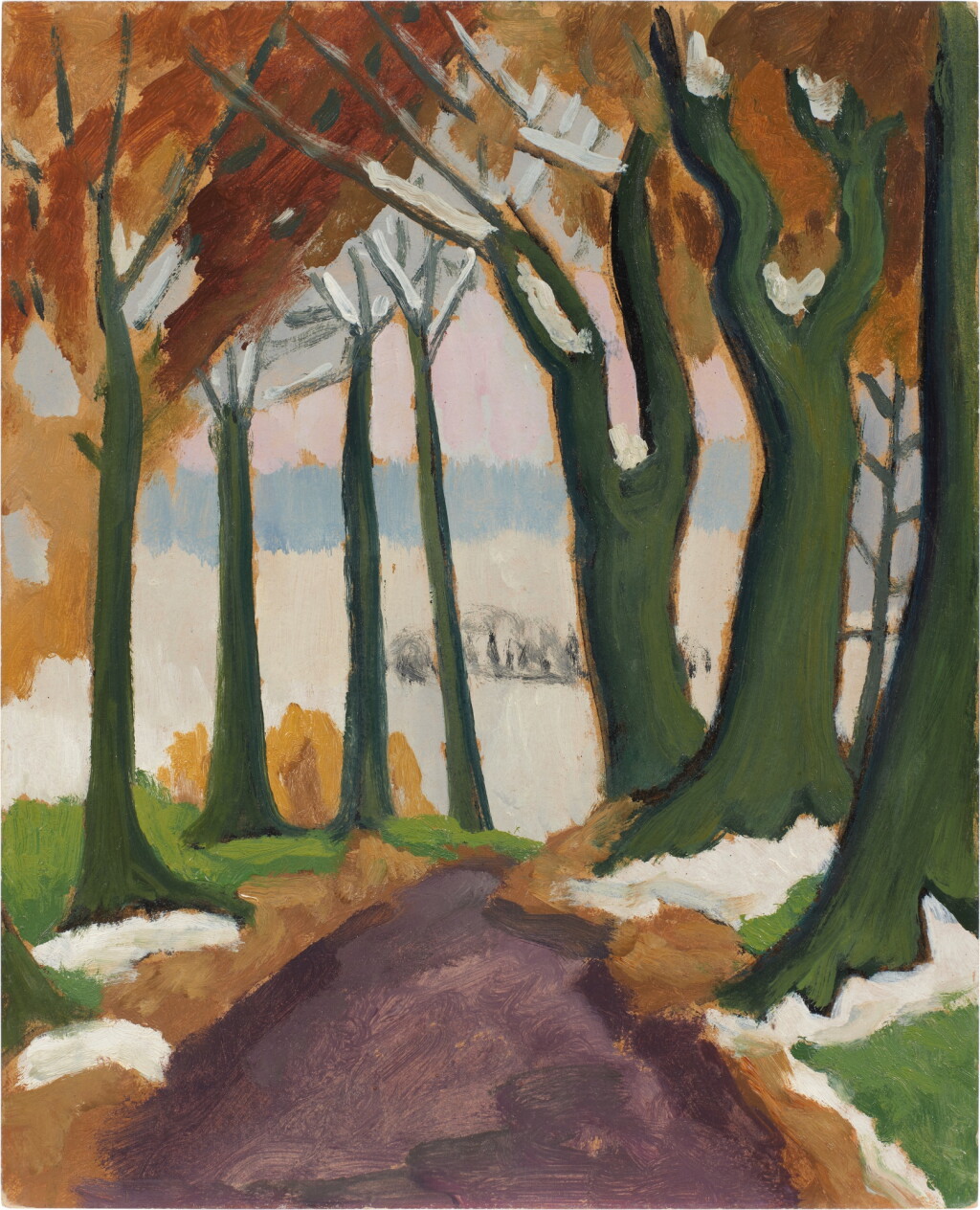 View full screen - View 1 of Lot 12. Weg zwischen Bäumen (Path between trees).