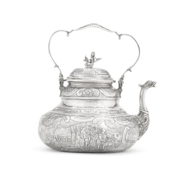 View full screen - View 1 of Lot 215. A Dutch silver teapot, Jan de Wal II, Leeuwarden, 1775.