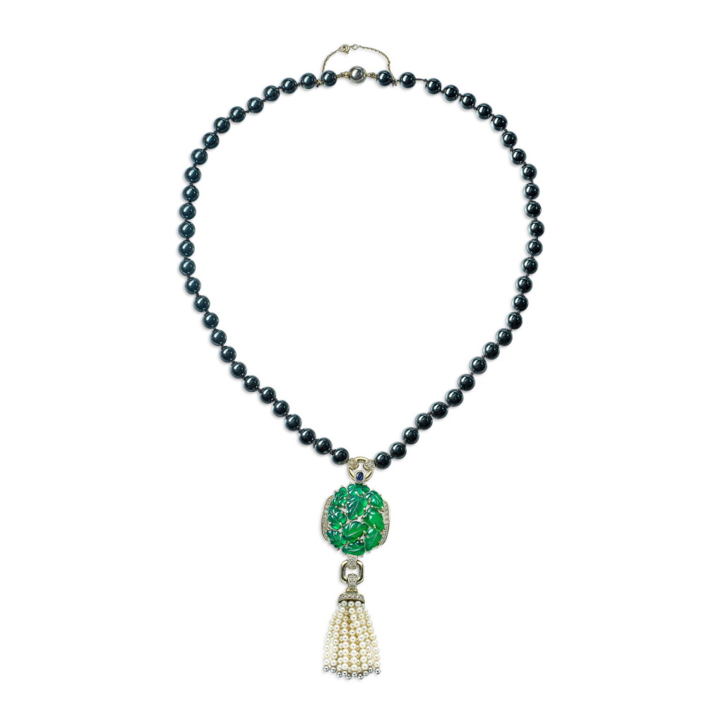 View full screen - View 1 of Lot 1713. Gem Set and Diamond Pendent Necklace | 卡地亞 | 寶石 配 鑽石 項鏈.
