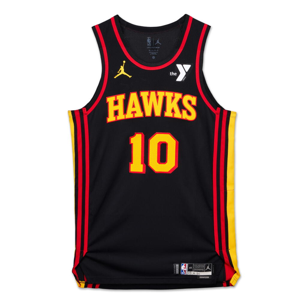 View full screen - View 1 of Lot 209. Zaccharie Risacher Atlanta Hawks 2024-2025 Game Worn Statement Edition Jersey.