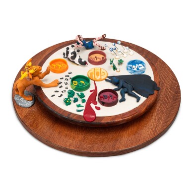 View full screen - View 1 of Lot 42. Finalist, 1996 Philip and Sylvia Spertus Judaica Prize. Seder Plate, Susan Fischer Weis, New Jersey, circa 1996..