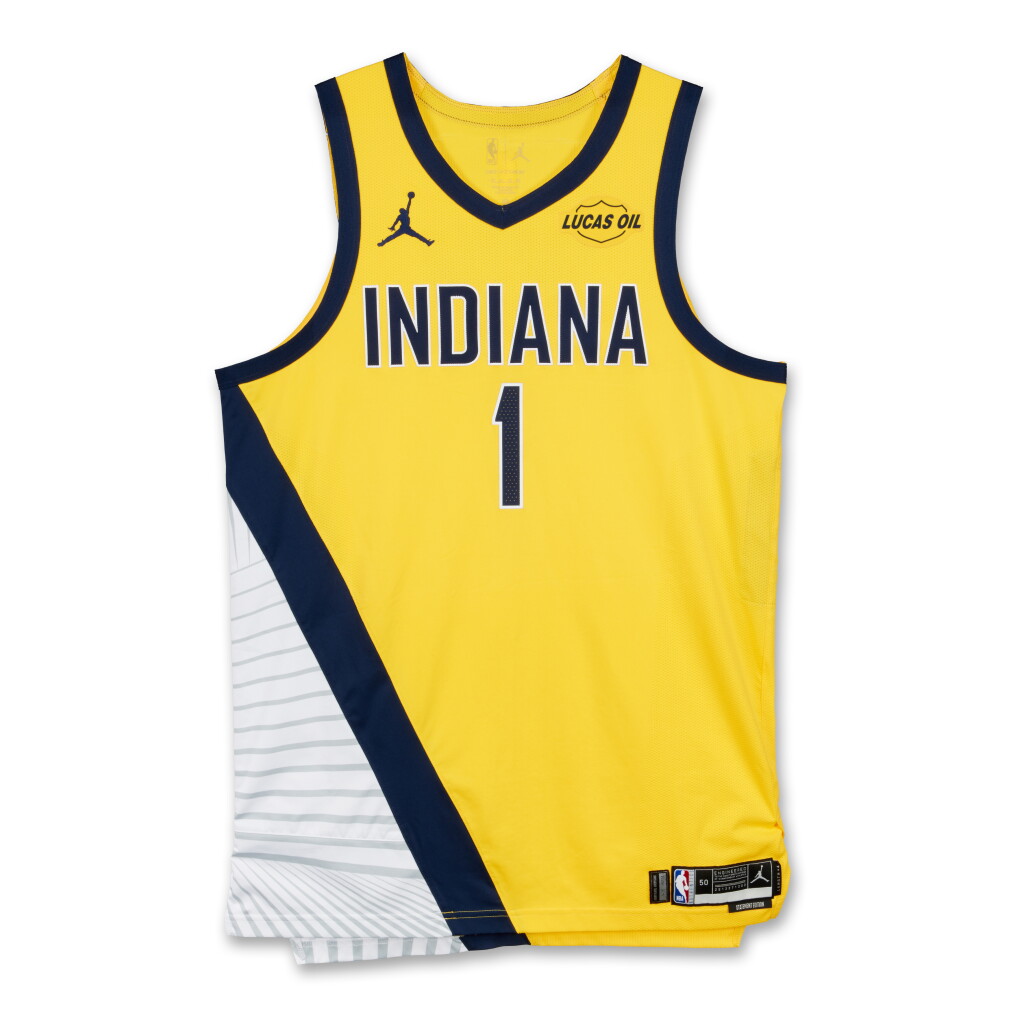 View full screen - View 1 of Lot 42. Obi Toppin Indiana Pacers 2025-2026 Game Worn Statement Edition Jersey .