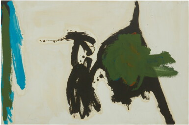 View full screen - View 1 of Lot 19. ROBERT MOTHERWELL | TWO FIGURES WITH GREEN STRIPE.