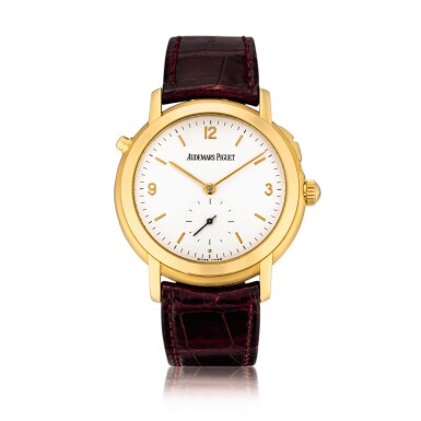 View full screen - View 1 of Lot 2198. Audemars Piguet | Jules Audemars Grande Sonnerie, A limited edition pink gold quarter repeating, grande and petite sonnerie wristwatch, Circa 1995 | 愛彼 | Jules Audemars Grande Sonnerie 限量版粉紅金二問大小自鳴報時,約1995年製.