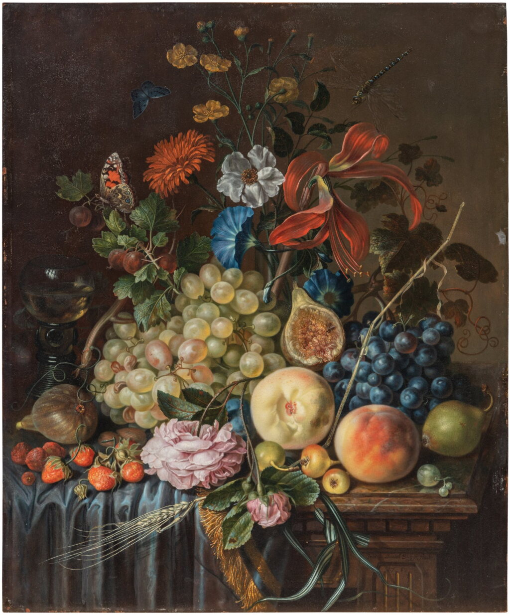 View full screen - View 1 of Lot 437. Still life with fruits and flowers.