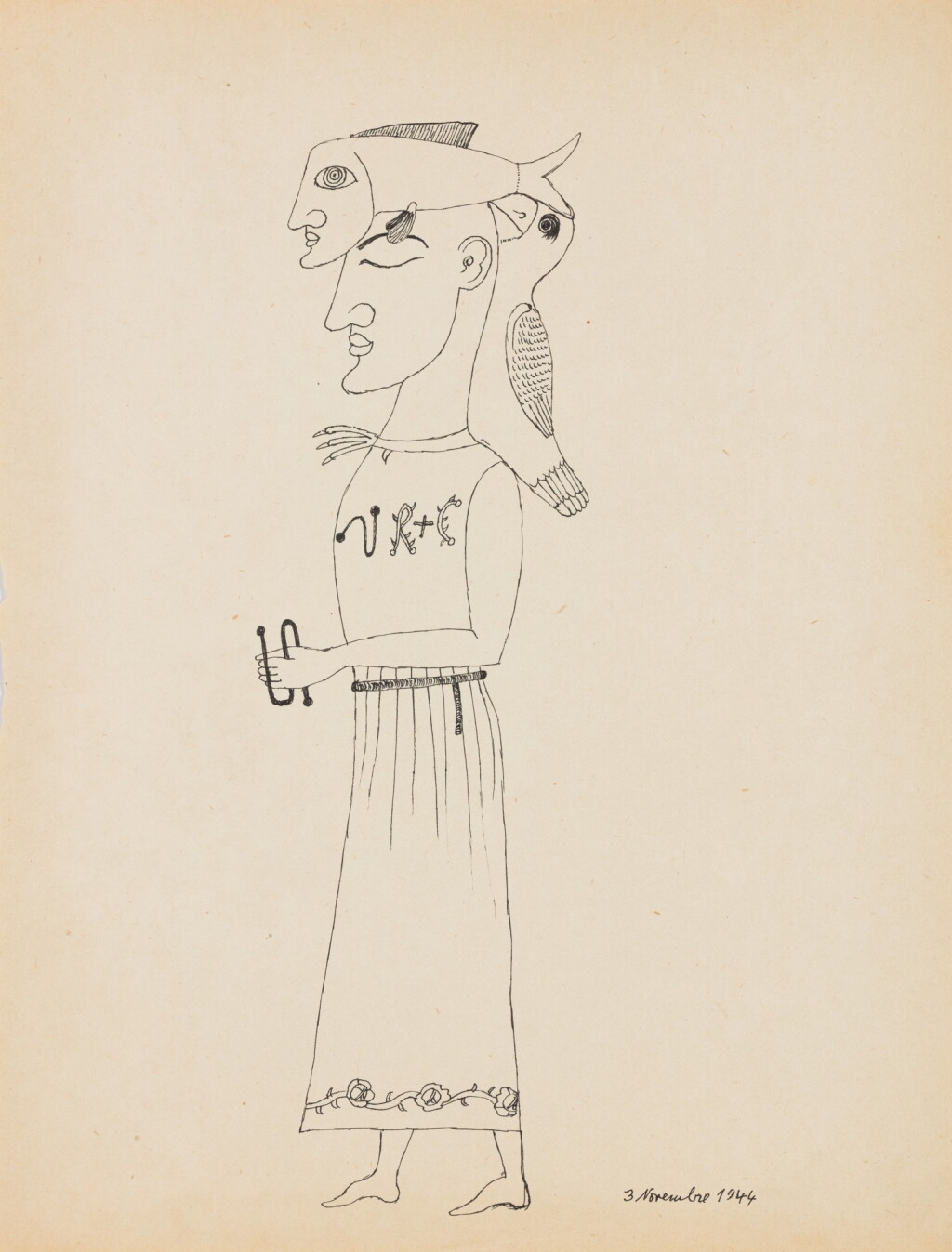 View full screen - View 1 of Lot 524. Egyptienne (Variation originale autour du thème de la femme rose-croix) .
