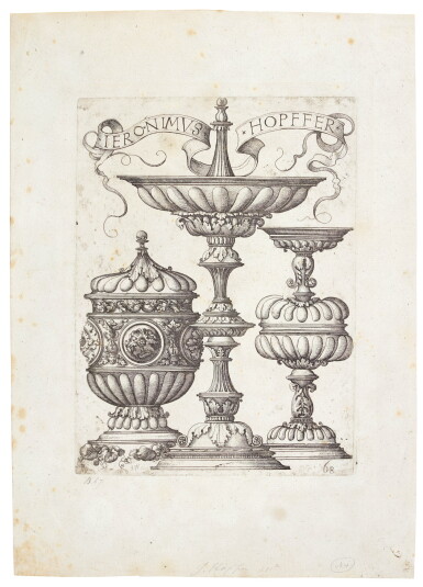 View full screen - View 1 of Lot 59. The Three Goblets (after Albrecht Altdorfer) (Hollstein 72).
