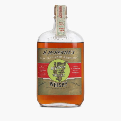 View full screen - View 1 of Lot 2440. H. McKenna's Old Fashioned Kentucky 9 Year Old Bottled In Bond 100 Proof 1914 (1 Bottle Pint).