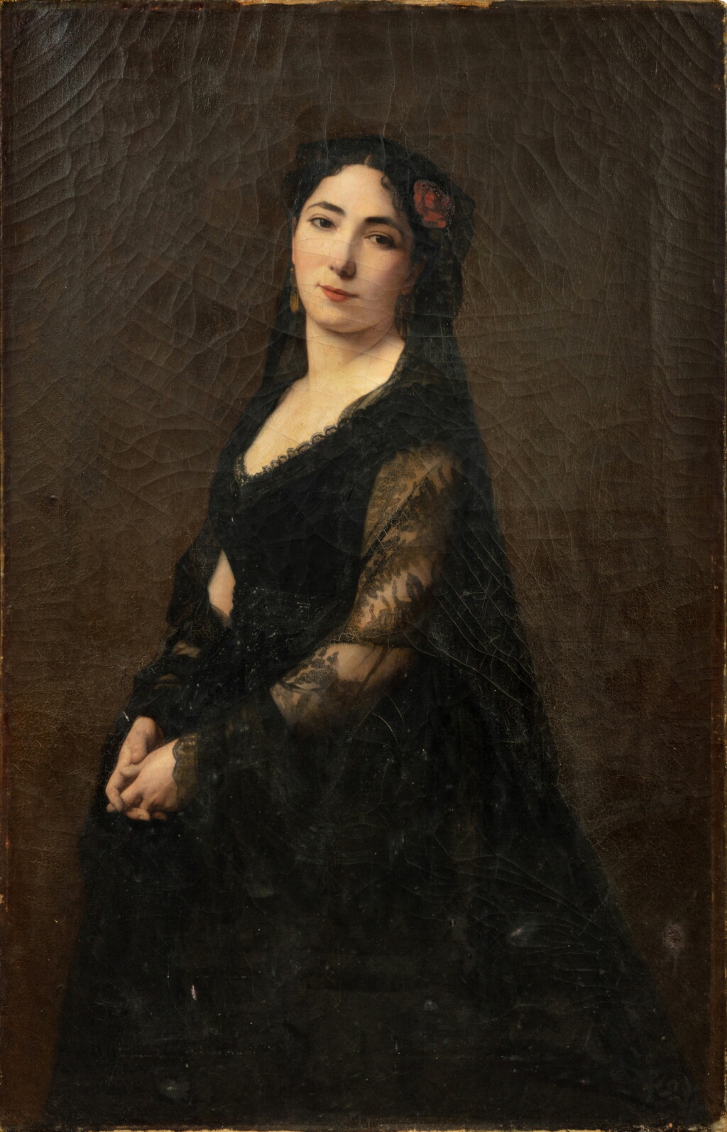 View full screen - View 1 of Lot 175. A Spanish Lady | Portrait d'une espagnole.