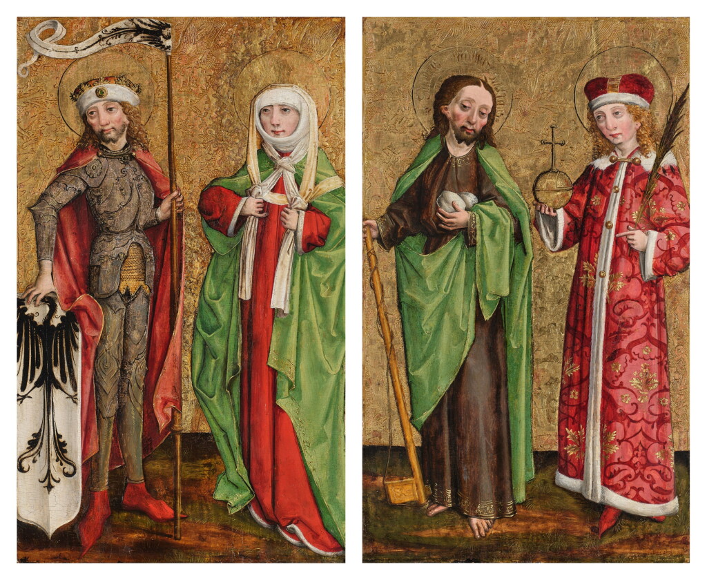 View full screen - View 1 of Lot 317. Saints Wenceslas and Ludmila of Bohemia; Saints James the Lesser and Vitus.