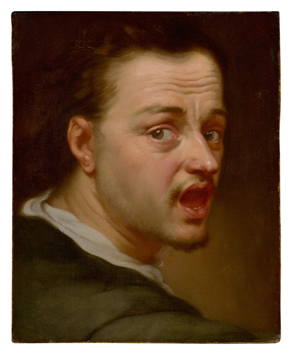 View full screen - View 1 of Lot 354. Portrait of a man surprised, possibly a self-portrait of the artist.