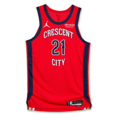 View full screen - View 1 of Lot 62. Yves Missi New Orleans Pelicans 2025-2026 Emirates NBA Cup Game Worn Statement Edition Jersey.