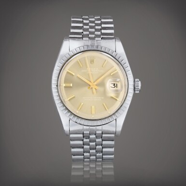 View full screen - View 1 of Lot 664. Datejust 'Sigma', reference 1603 Montre bracelet en acier avec date | Stainless steel wristwatch with date and bracelet Vers 1974 | Circa 1974.